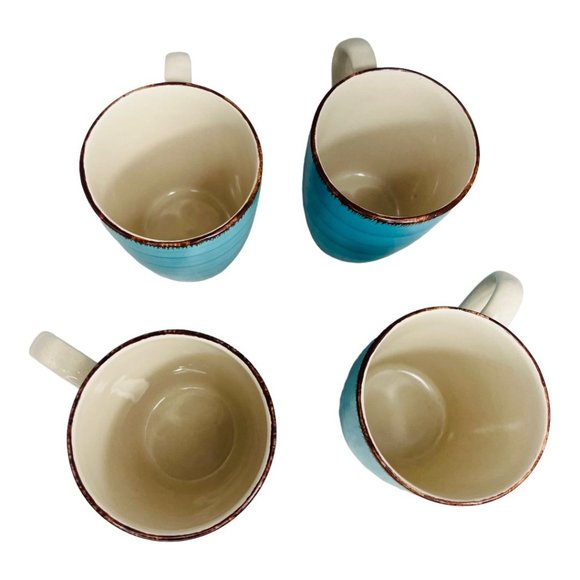 Royal Norfolk Ceramic Blue and White Coffee Mugs Set of 4 - Picture 5 of 8